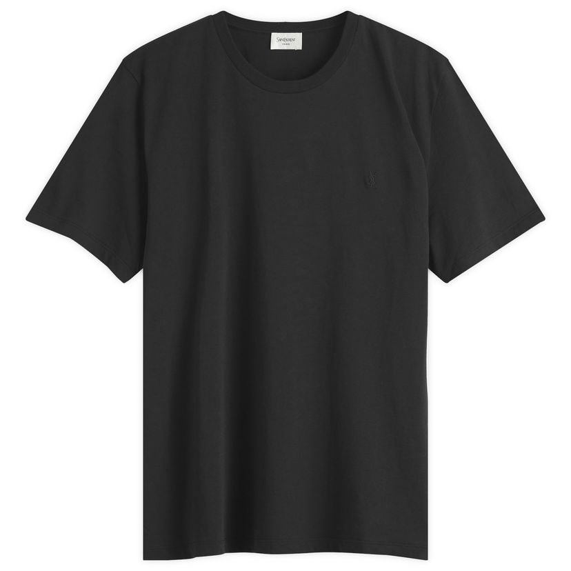 Majica Saint Laurent Washed Cotton T-Shirt, Size Large Črna | 819395-Y2ZJ2-1000