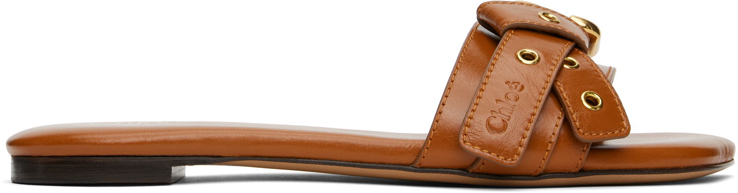 Modni dodatki CHLOÉ Chloé Mae Leather Sandals Rjava | CHC25S08NQJ, 0