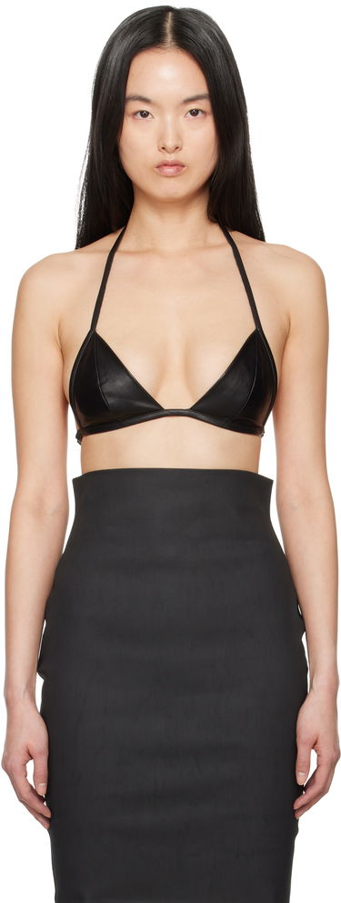 Modrček Rick Owens Rick Owens Hollywood Leather Triangle Bra Črna | RP01E7091 LBY, 0