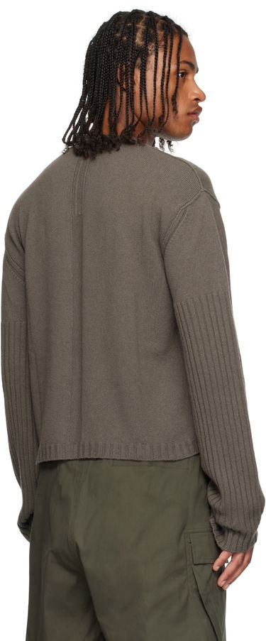 Pleteni pulover Rick Owens Rick Owens Gray Concordians Round Neck Sweater Siva | RU02E1665 KLWS, 2