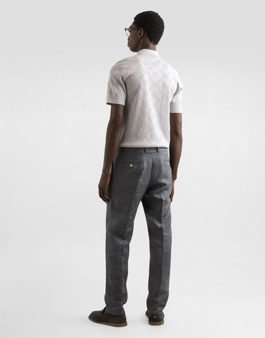 Hlače Dolce & Gabbana Dolce & Gabbana Washed Linen Canvas Trousers Siva | GP06JTFU4MFN0701, 2