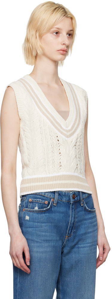 Pleteni pulover rag & bone Rag & Bone Brandi Knit Vest Bela | WAS23S021SD21, 1