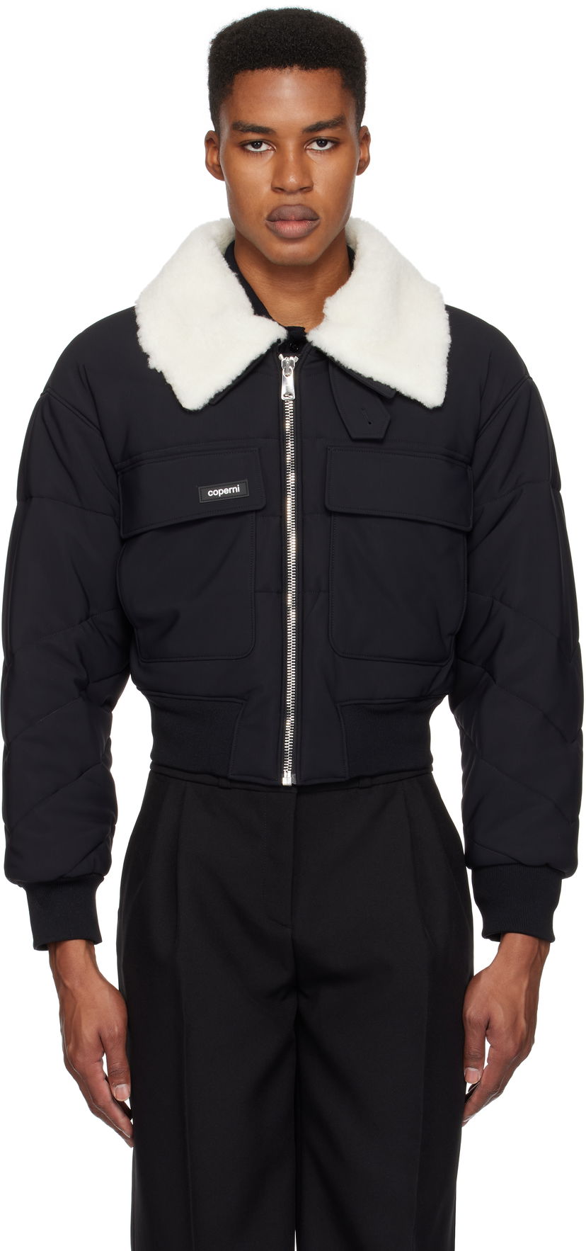 Bomber jakna Coperni C+ Shearling Collar Bomber Jacket Črna | V19BISF5004MEN