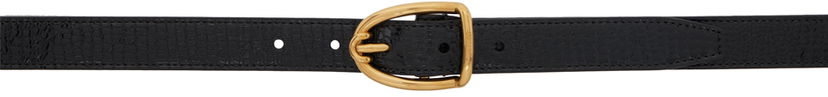 Pasovi Tom Ford TOM FORD Printed Lizard Angled Buckle Belt Črna | TB286-LGO050X