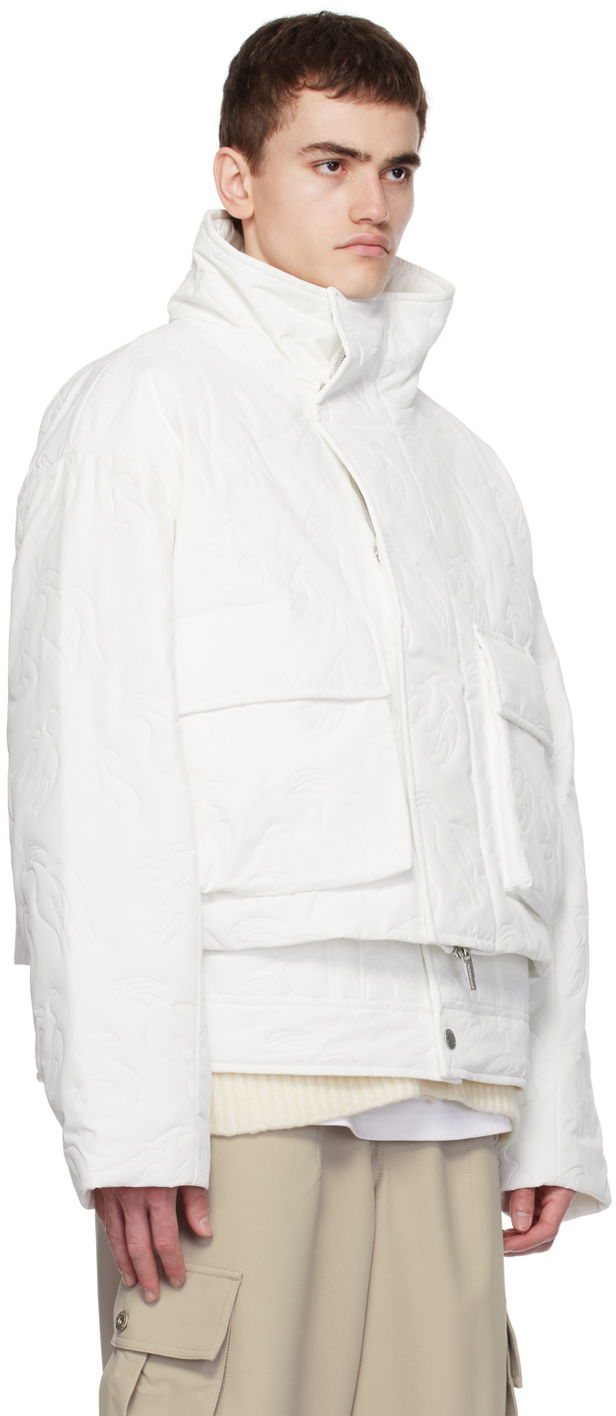 Puhovka Feng Chen Wang Feng Chen Wang Embossed Jacket Bela | FUF16JK38, 1