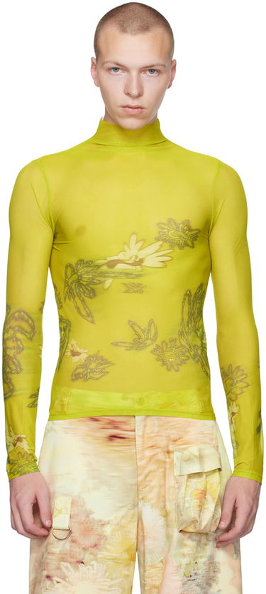 Pleteni pulover Collina Strada Collina Strada Thumbtastic Floral Print Mesh Turtleneck Zelena | XX3340, 0