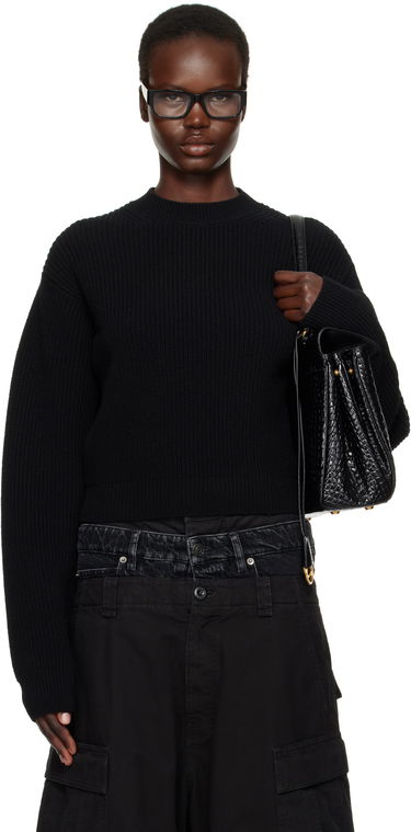 Cargo hlače Balenciaga Cropped Wool Sweater Črna | 808444 T1703, 0