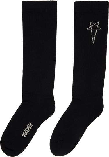 Nogavice Rick Owens DRKSHDW Concordians Pentagram Knee High Socks Črna | DA02E7468 SOCKC, 1