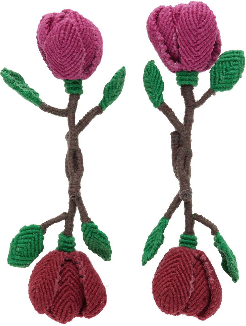 Home decor Chopova Lowena Rose Earrings Bordo | 6227SE