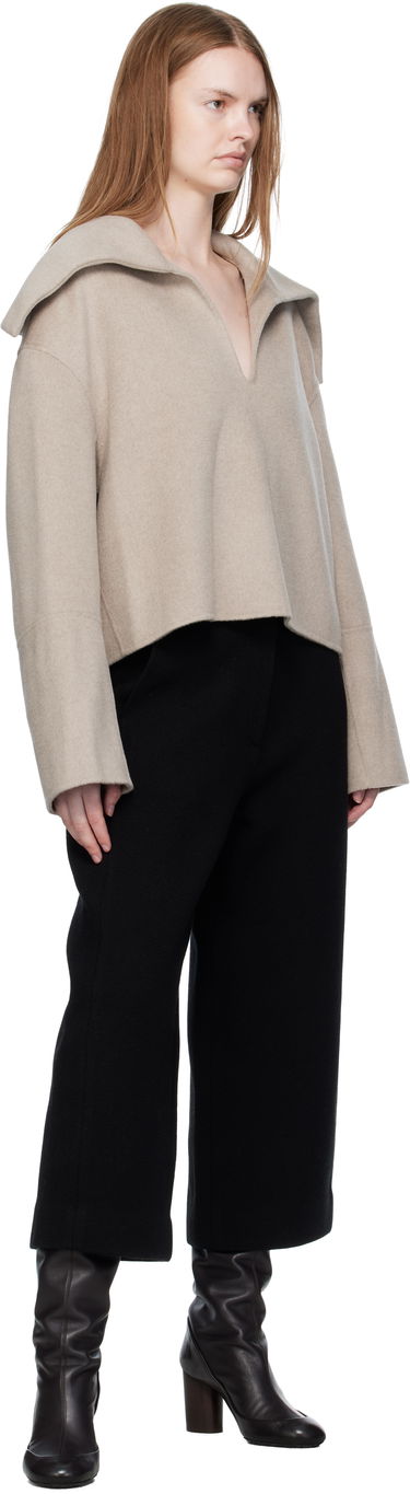 Pleteni pulover Nanushka Nanushka Maxe Cropped Wool Sweater Bež | NW25PFJK12992, 2