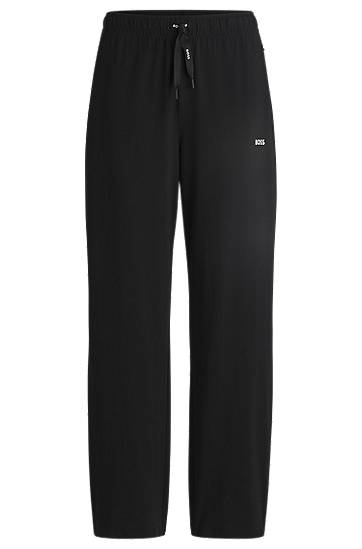 Trenirka BOSS Stretch-Cotton Lounge Pants with Logo Cords Črna | 50520148