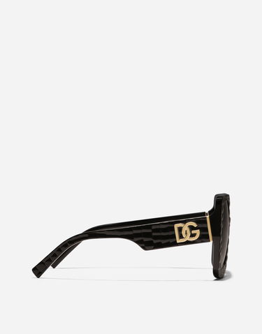 Sončna očala Dolce & Gabbana Oversized Square Crossed Textured Gradient Sunglasses Črna | VG4513VP88G9V000, 2