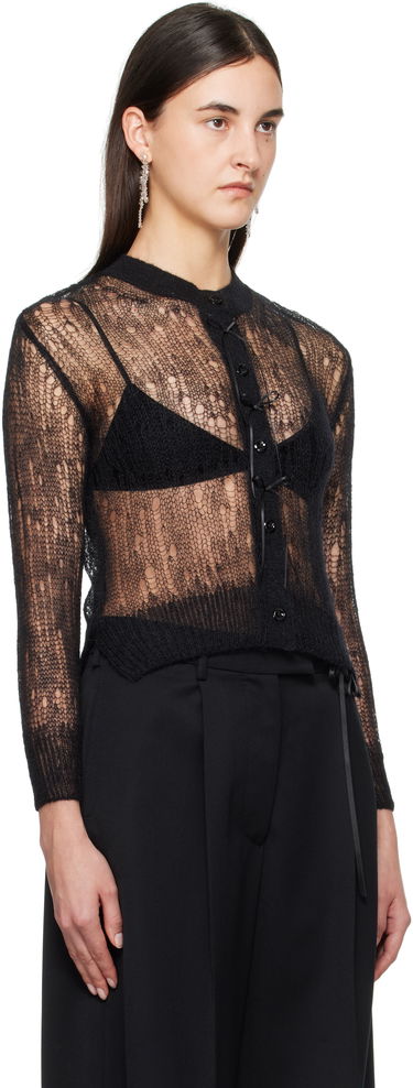 Pleteni pulover Simone Rocha Simone Rocha Cropped Open Knit Cardigan Roza | AMK20R 0643, 4