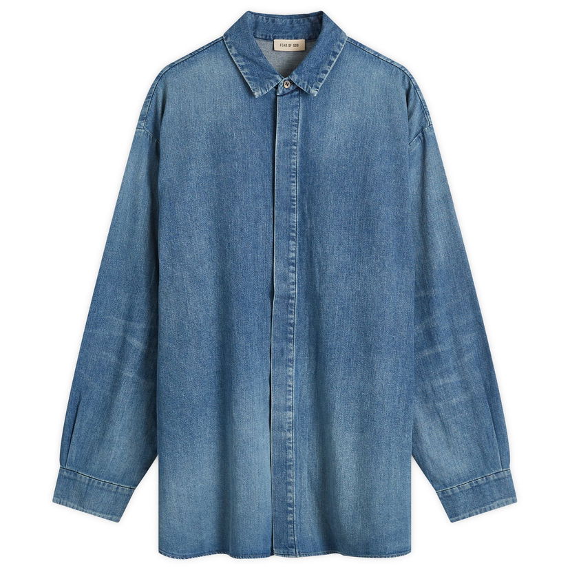 Srajce Fear of God Shirt Large Modra | FG24FW50-1018DNM-436