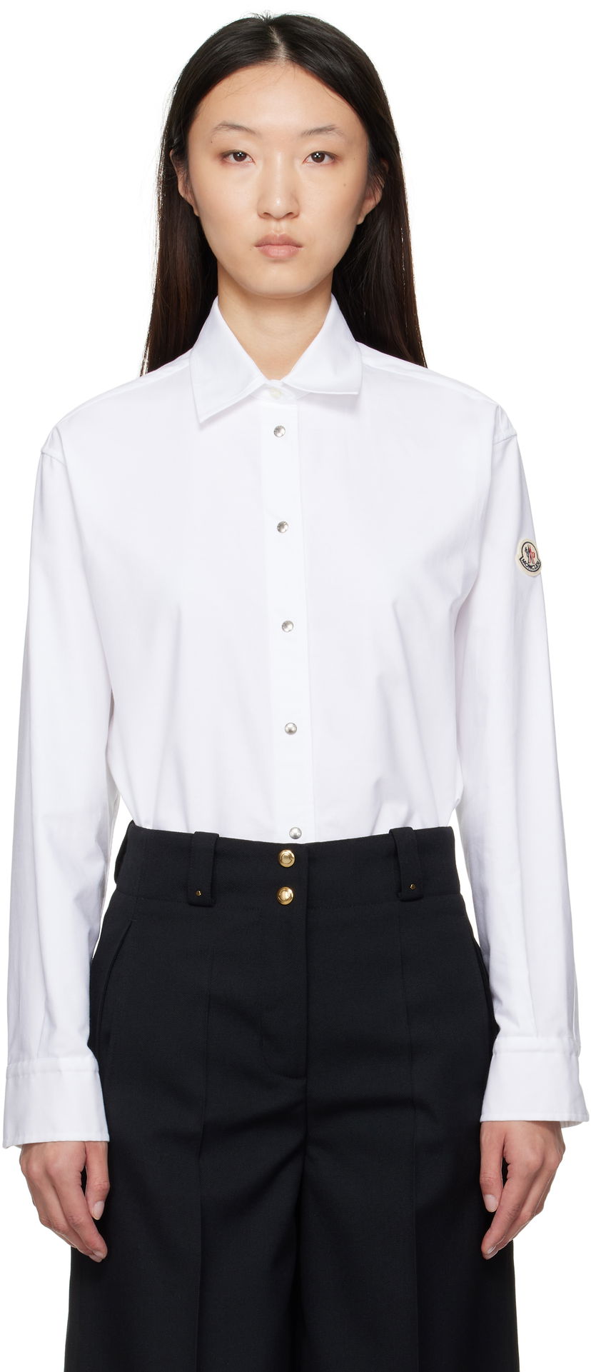 Srajce Moncler Moncler Canvas Shirt Bela | K20932F00014598S2