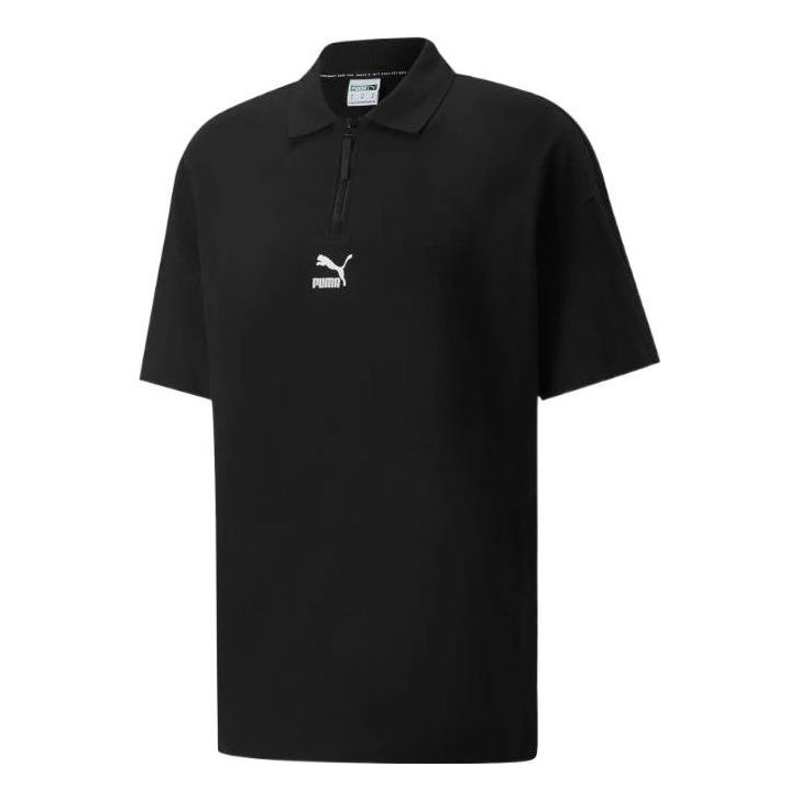 Polo majica Puma Logo Polo Shirt Črna | 535271-01