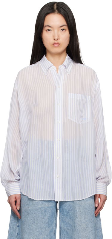 Srajce Alexander Wang Alexander Wang Oversize Silk Chiffon Shirt Bela | 1WC2251012, 0