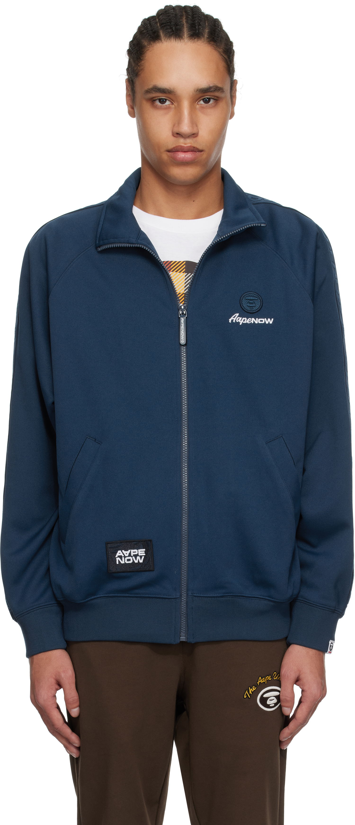 Pulover AAPE by A Bathing Ape AAPE by A Bathing Ape 'AAPE Now' Zip-Up Sweater Modra | AAPSWMC319XXNNYX, 0