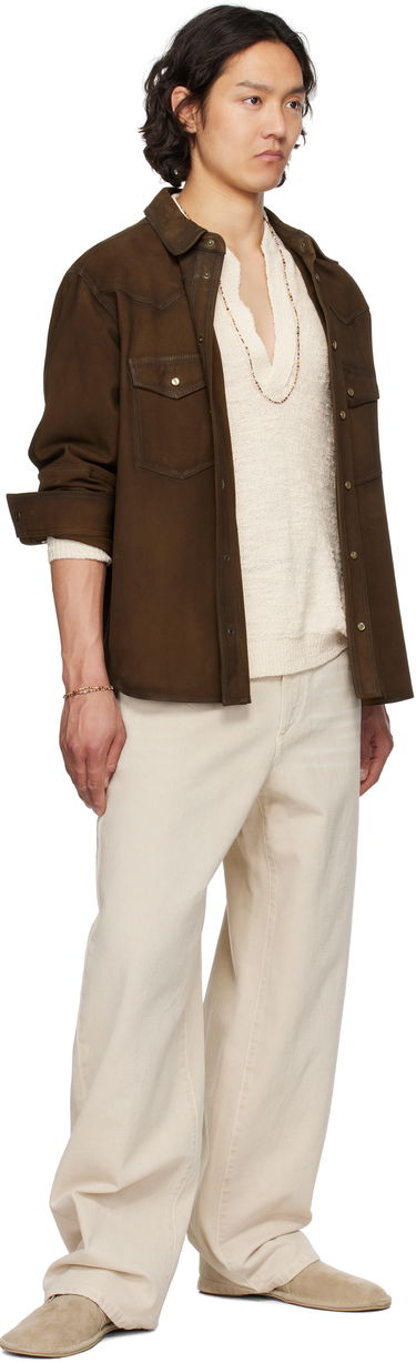 Srajce ISABEL MARANT Isabel Marant Adrian Suede Shirt Rjava | CH0241HA-C2B01H, 4