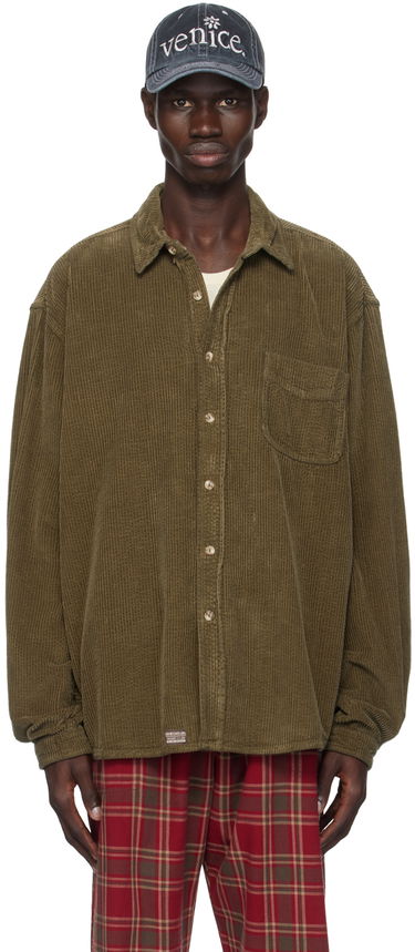 Srajce ERL Corduroy Button-Up Shirt Zelena | ERL09B009, 0