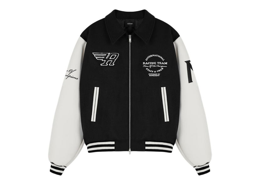Jakna Represent Clo Represent Racing Team Varsity Jacket Black/White Črna | M01143-01