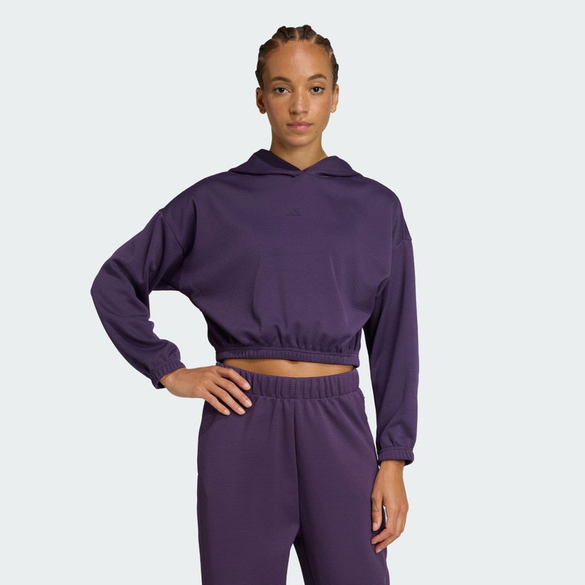Pulover adidas Performance Yoga Cropped Hoodie Lila | JY2667