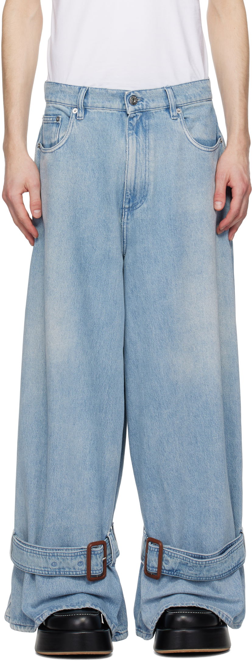 Kavbojke JW Anderson JW Anderson Buckled Cuff Jeans Modra | DT0107-PG1735