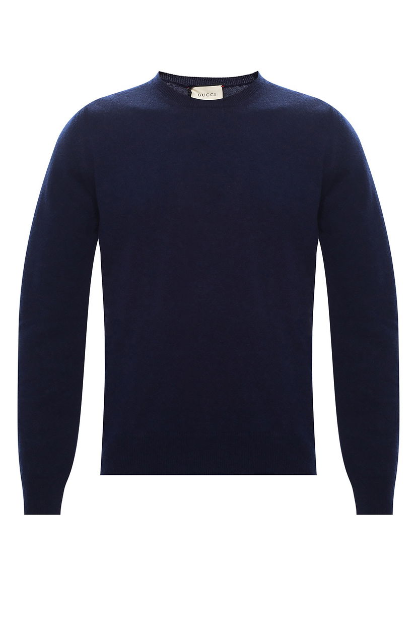 Pleteni pulover Gucci GG Embroidered Logo Sweater Navy Mornarica | 597736XKA5B4440