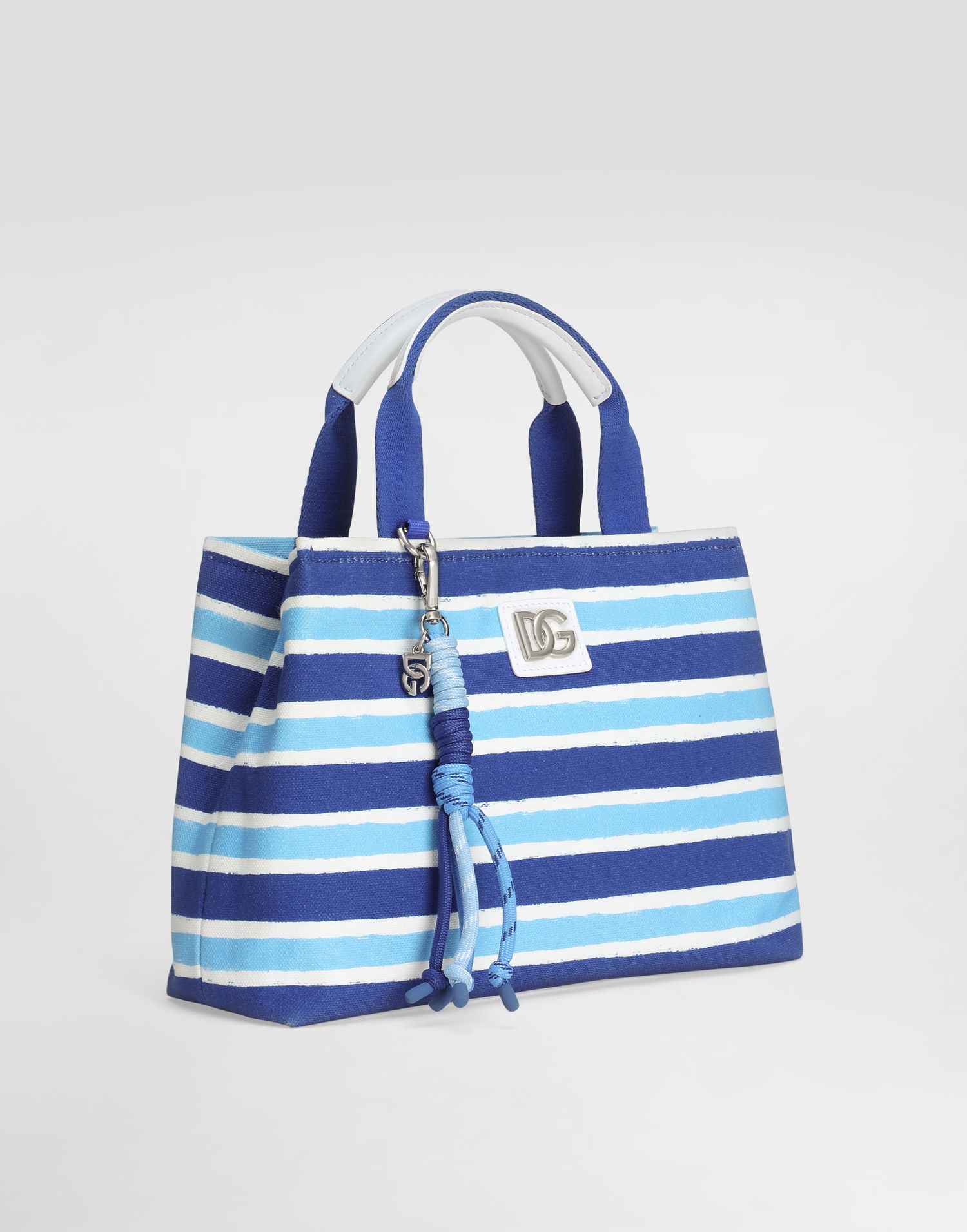 Torbica Dolce & Gabbana Dolce & Gabbana Striped Canvas Handbag with Rope Charm Modra | EB0116AF538HC5KW, 1