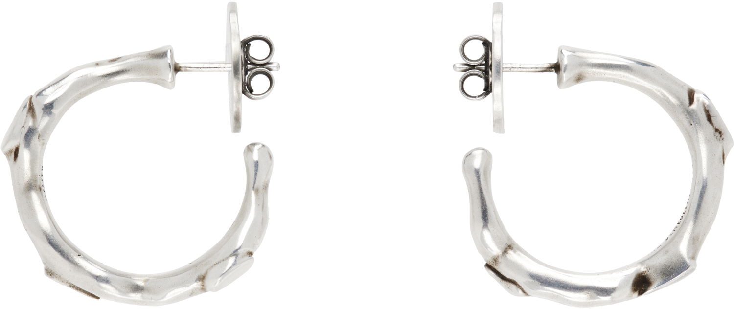 Uhani Ann Demeulemeester Ann Demeulemeester Juana Silver Thorn Hoop Earrings Kovinski | 2520-W-JE53-JW020-070, 0