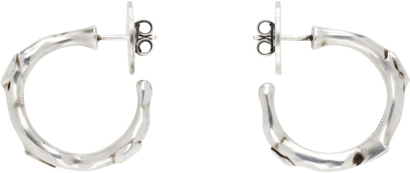 Uhani Ann Demeulemeester Ann Demeulemeester Juana Silver Thorn Hoop Earrings Kovinski | 2520-W-JE53-JW020-070