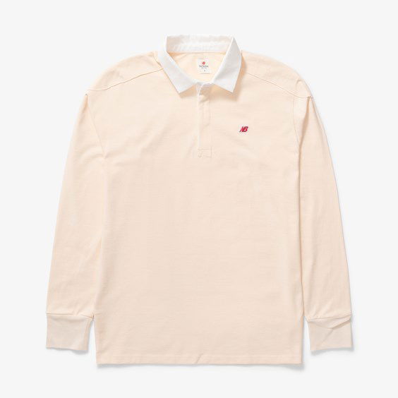 Polo majica New Balance Made In Usa Long Sleeve Polo Bež | MT33545MCU, 0