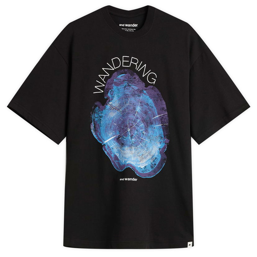 Majica and wander Wandering Printed T-Shirt Črna | 5745284091-010