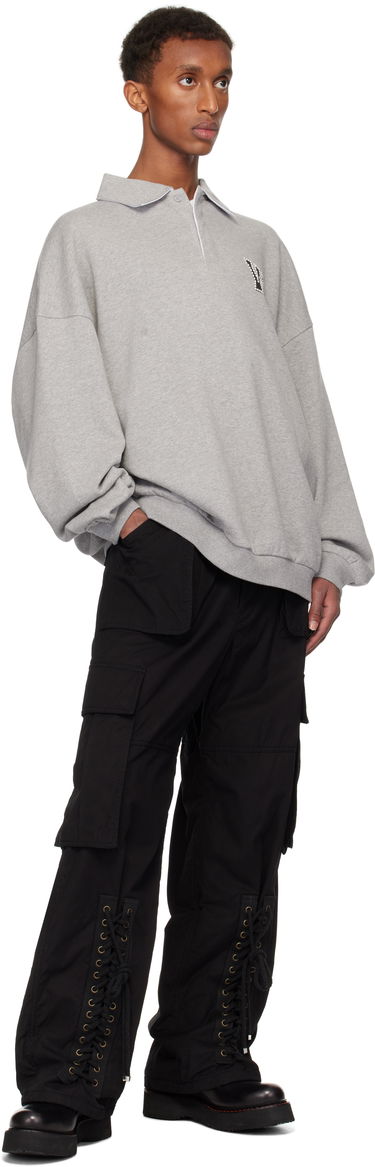 Pleteni pulover We11done We11done Pearl Logo Polo Sweatshirt Siva | WD-TS3-24-739-U-MG, 3