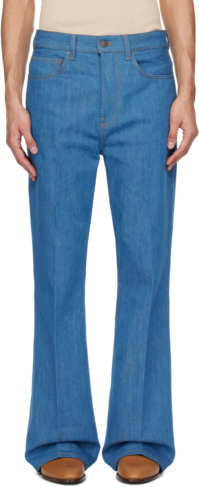 Kavbojke AMIRI AMIRI Creased Flare Jeans Modra | AMDNFR1011