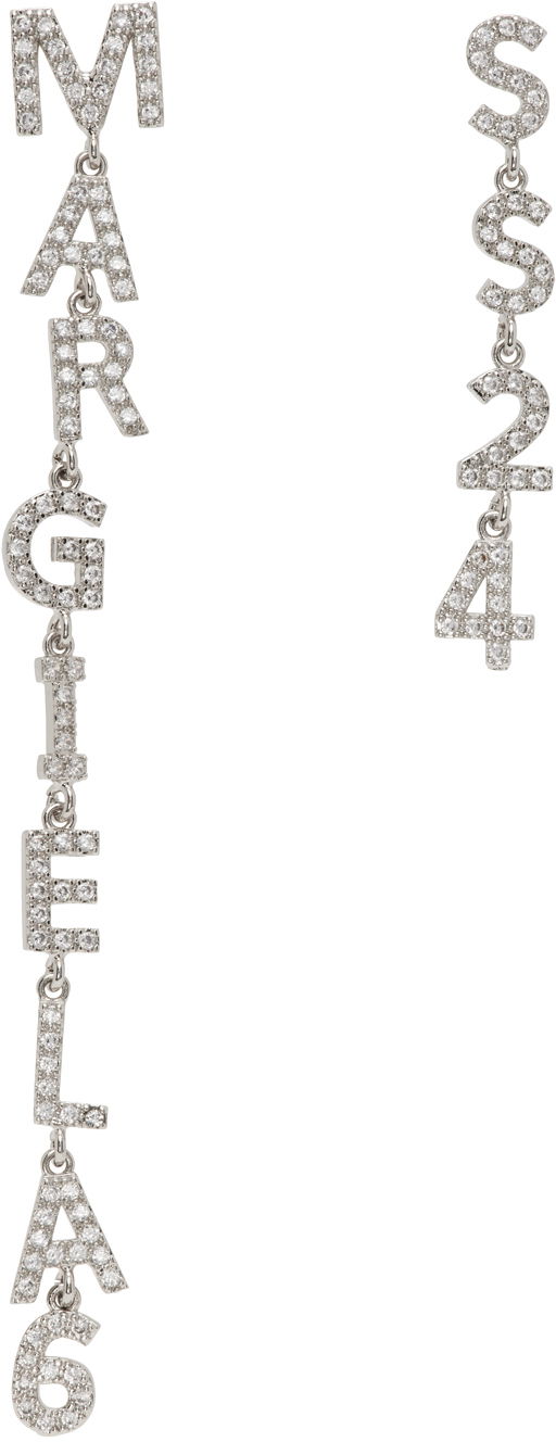 Uhani Maison Margiela MM6 Letter Earrings Siva | SM6VG0069 P6471
