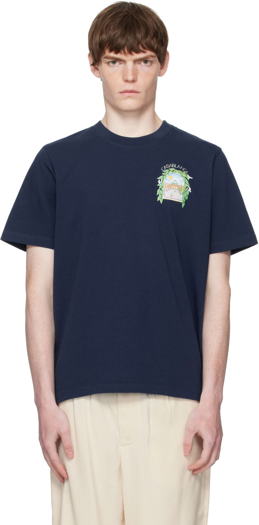 Majica Casablanca Casablanca L'Arche De Tennis T-Shirt Mornarica | MPF25-JTS-001-14-EX-FLANNELS