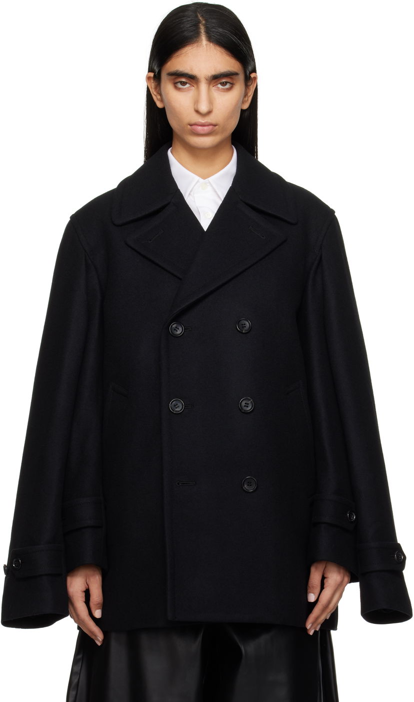 Trenčkot Comme des Garçons Short Wool Jacket Črna | GN-C005-051