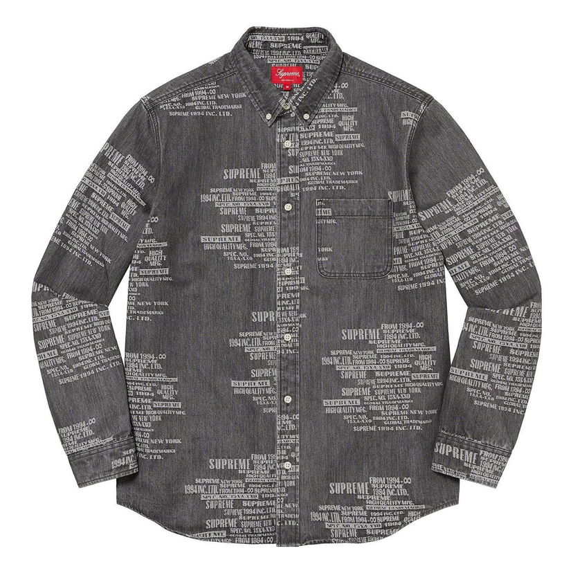 Srajce Supreme Jacquard Denim Shirt Siva | SUP-SS23-254