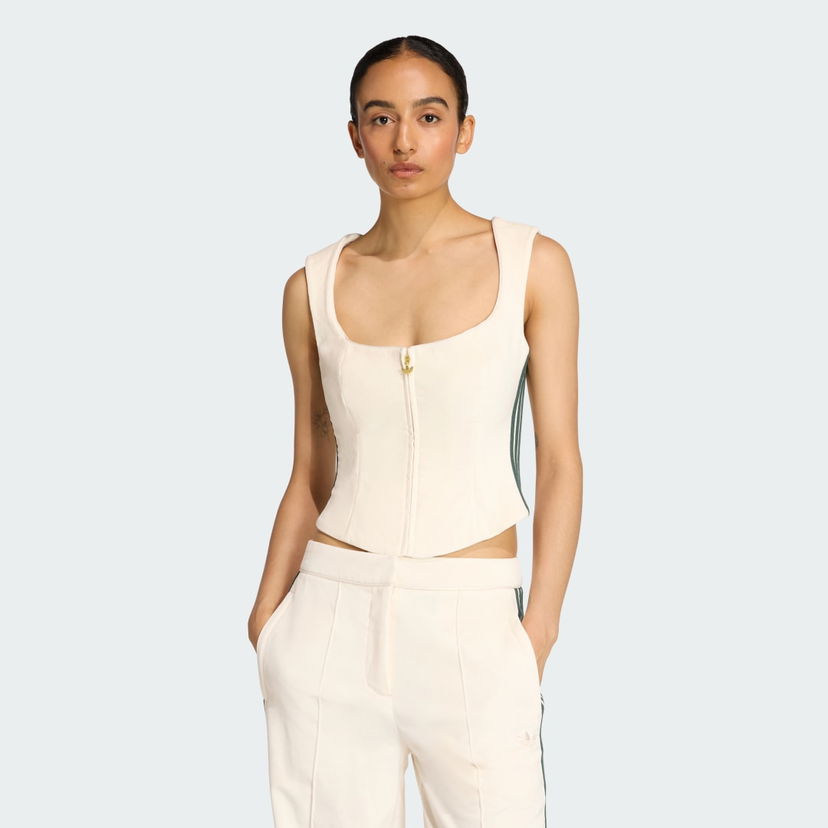 Majica brez rokavov adidas Performance Velvet Corset Top Adidas Originals Bela | KF4692