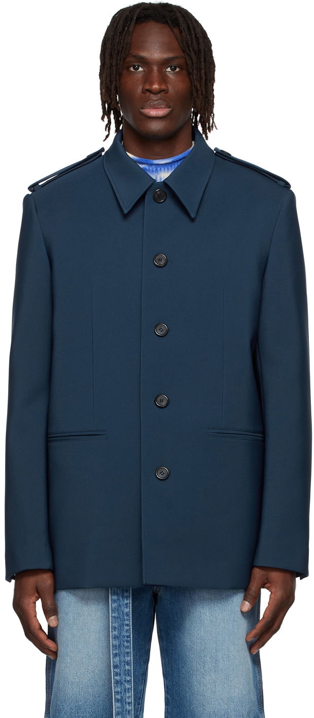 Jakna We11done We11done Regular Collar Jacket Mornarica | WD-JK1-22-084-M-NV
