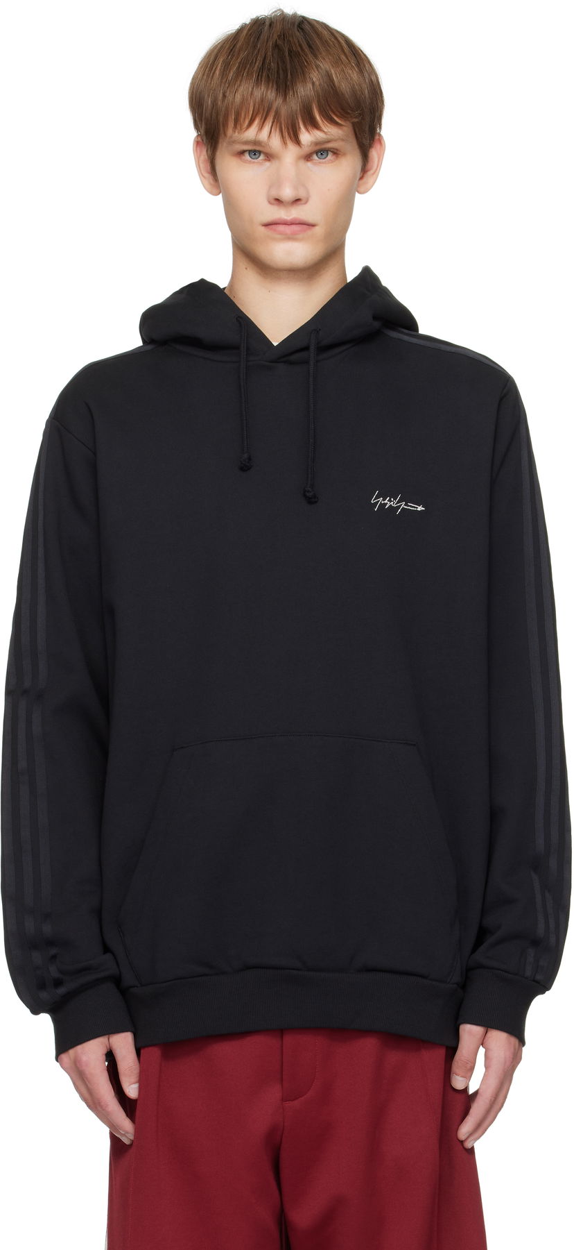 Pulover Yohji Yamamoto Y-3 Yohji Yamamoto Kuro Hoodie Črna | KA9652
