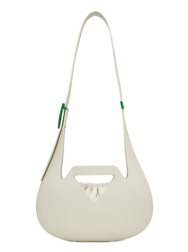 Torba za čez ramo Bottega Veneta Moulded Shoulder Bag Bela | 696920 V1W00