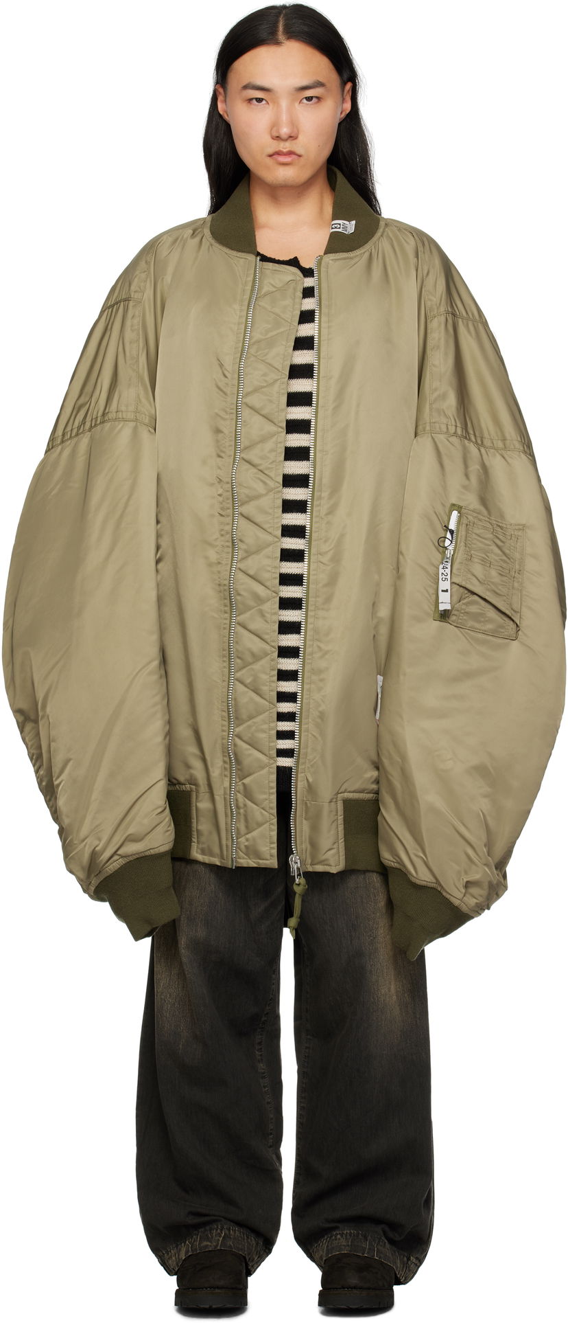 Bomber jakna Maison MIHARA YASUHIRO Huge Flight Bomber Jacket Zelena | A13BL054