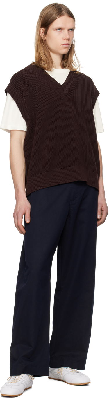 Hlače Studio Nicholson Studio Nicholson Bosworth Wide-Leg Trousers Mornarica | BOSWORTH SNM - 1297, 3