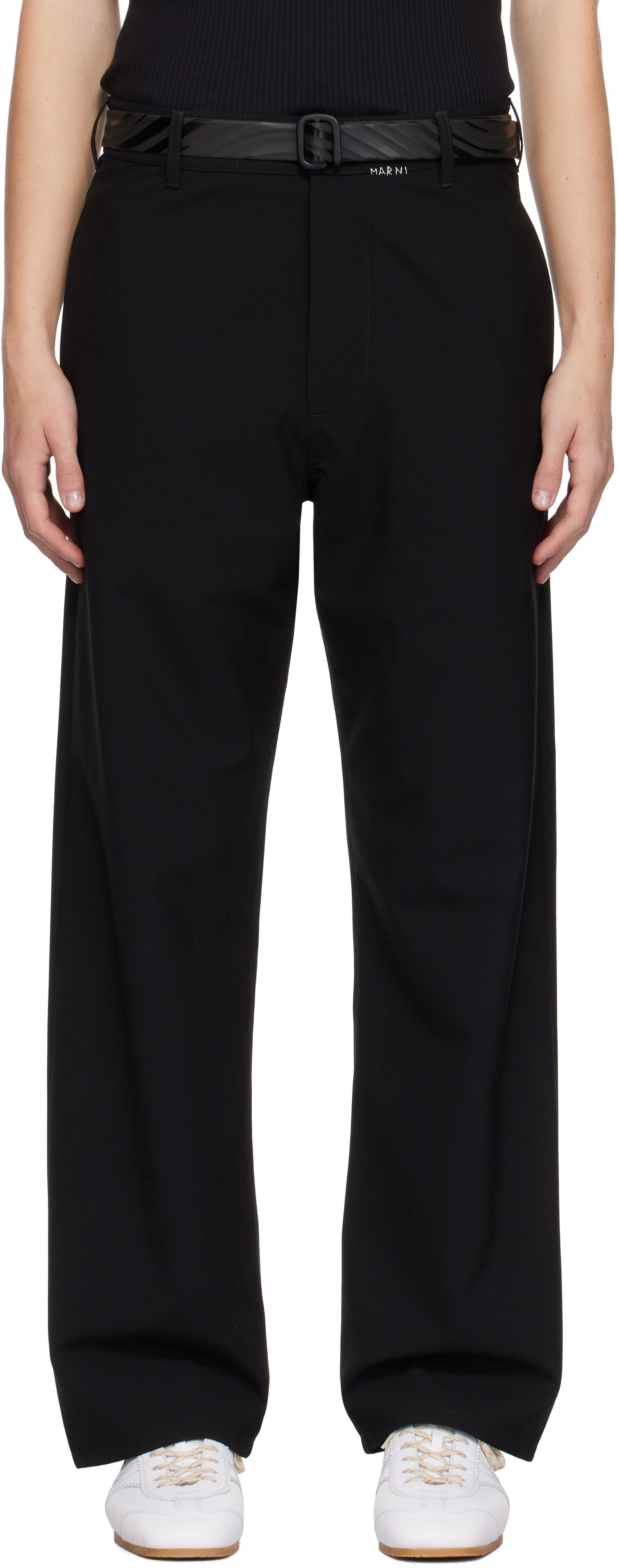 Hlače Marni Wool Trousers Črna | PUMU0270SU UTP771, 0