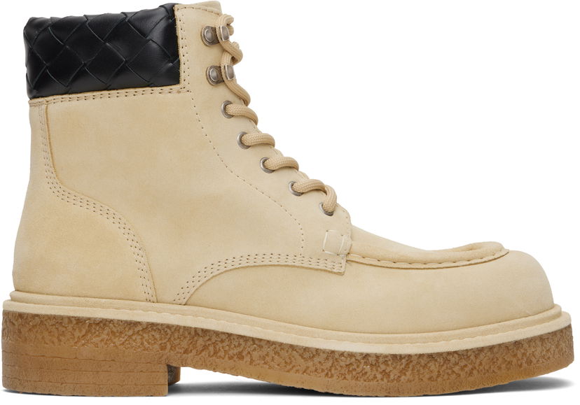 Oblačila Bottega Veneta Bottega Veneta Haddock Lace-Up Ankle Boots Bež | 806864 V4PR1 2529