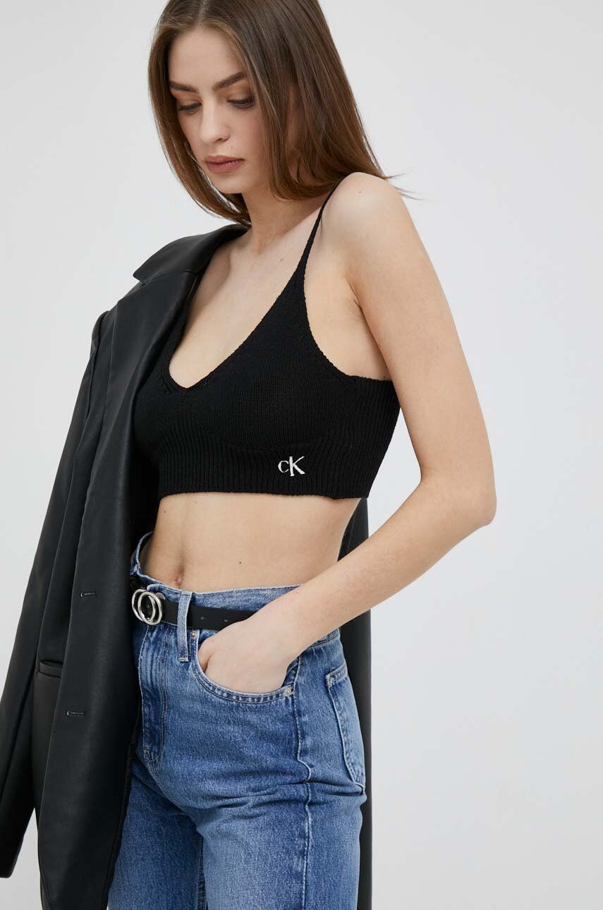 Krop-top CALVIN KLEIN Crop Top Črna | J20J221345, 0