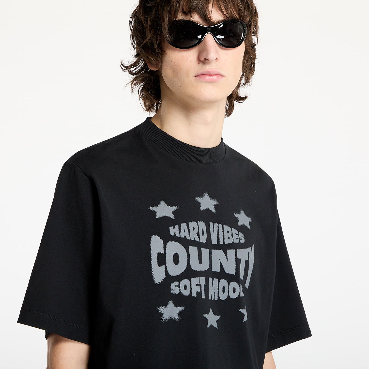 Majica Marcelo Burlon Marcelo Burlon Hard Vibes Boxy T-Shirt Črna | CMAA05AS25JER0061011, 1