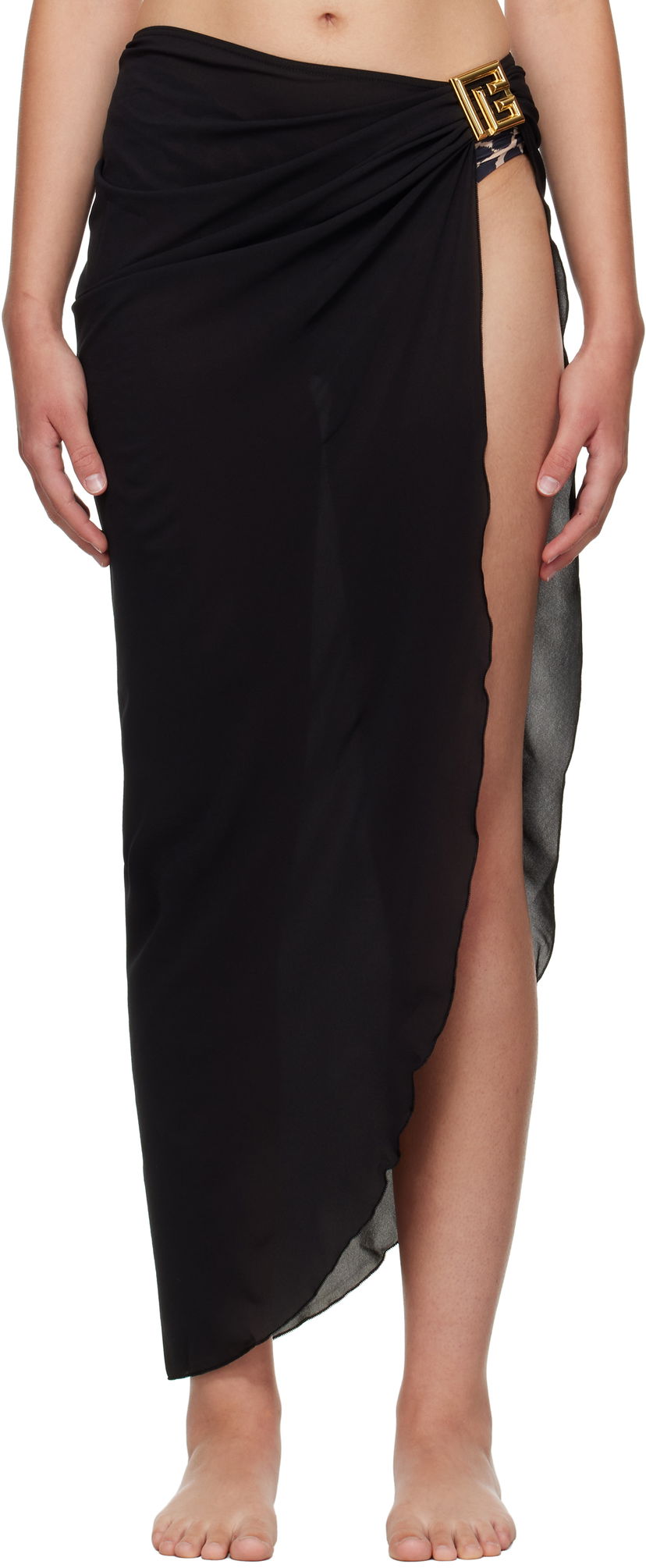 Kopalke Balmain Balmain Long Cover-up Skirt Črna | BKG462220